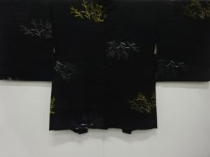 大正ロマン　漆　木立模様織出し　一ツ紋羽織